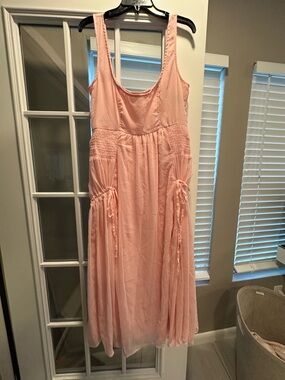 ASOS Light Pink Sleeveless Maxi Dress with Smocked Waist